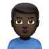 🙎🏿‍♂️ man pouting: dark skin tone display on Apple